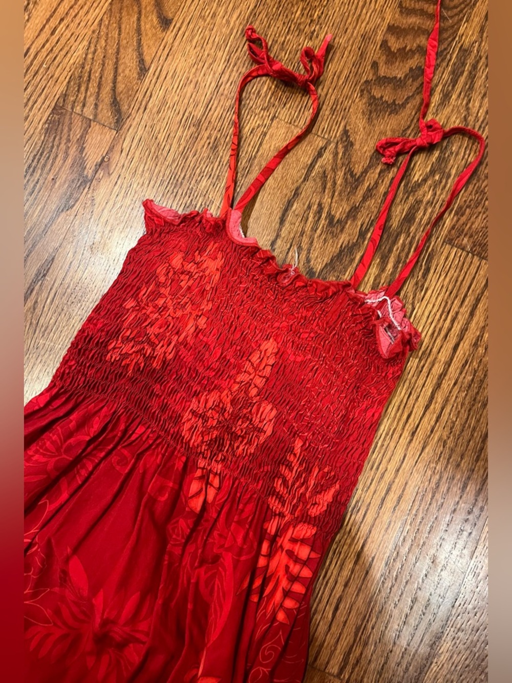 Maripe Pink-Red Textured Floral Dress - Picture 2 of 5
